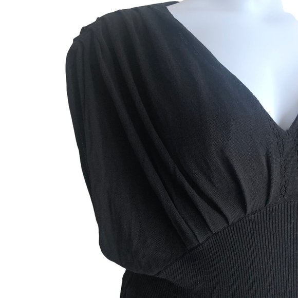 Banana Republic Womens Knit Dress Tank Top Size XL Black Lined Silk Rayon Shaped - Picture 11 of 12